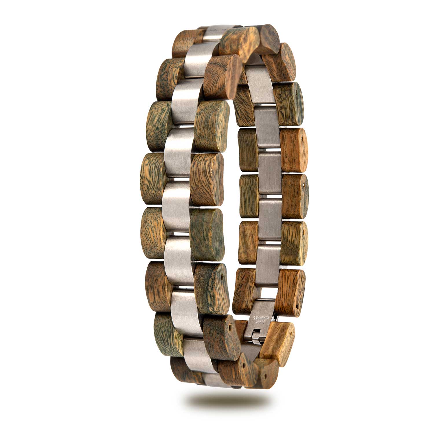 Bracciale legno acciaio
