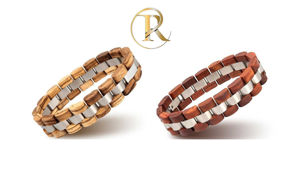 Bracciale legno acciaio