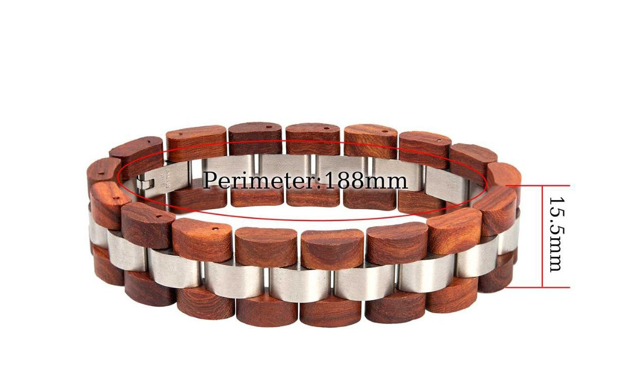 Bracciale legno acciaio