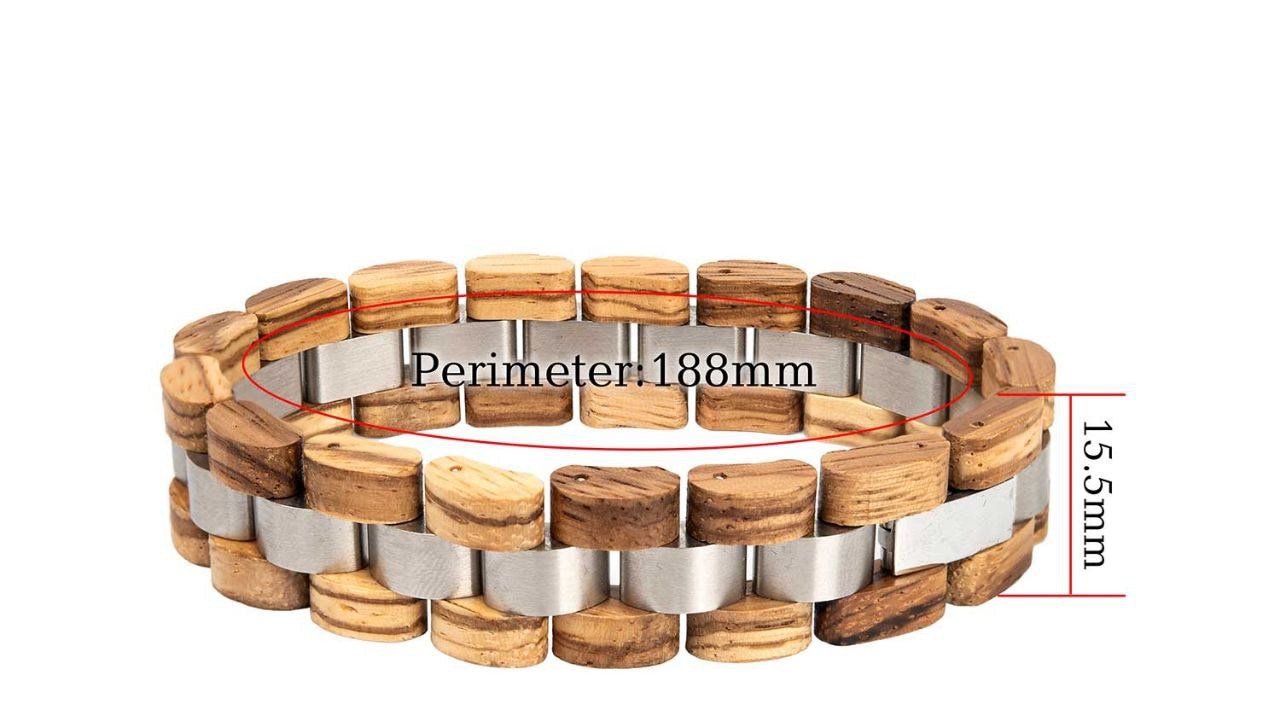 Bracciale legno acciaio
