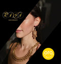 Collana e orecchini reale in oro vegetale