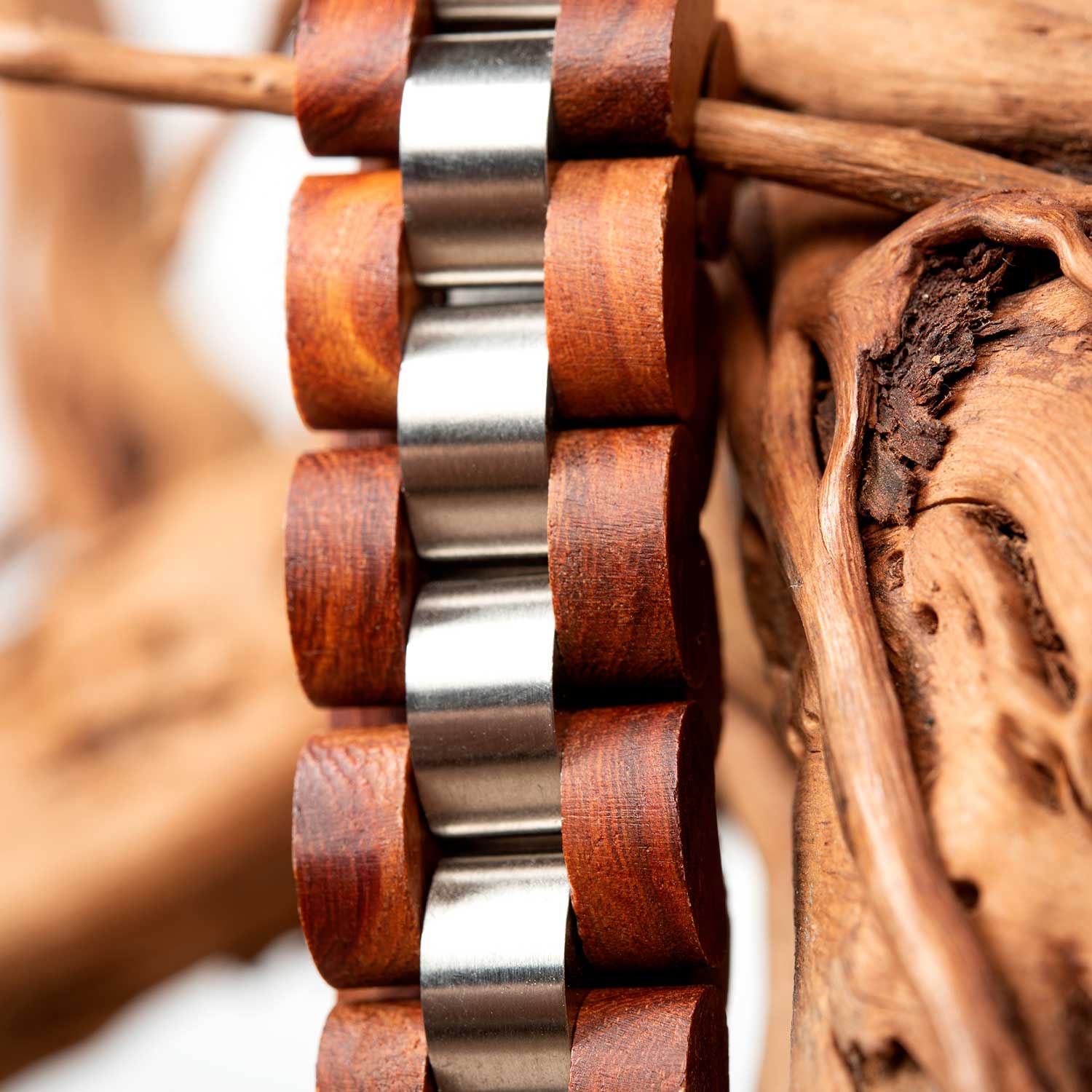 Bracciale legno acciaio